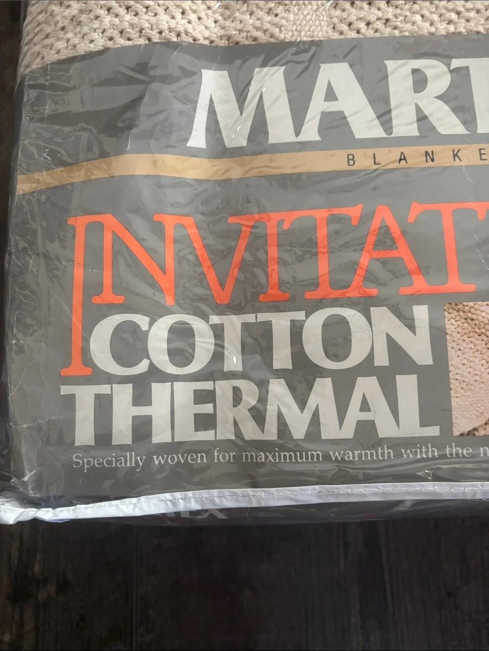 Cotton Thermal Blanket Beige Size Queen 90x90